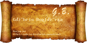 Gábris Boglárka névjegykártya