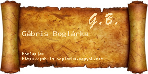 Gábris Boglárka névjegykártya
