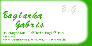 boglarka gabris business card